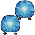 Blue Plasma Energy Print Car Headrest Covers