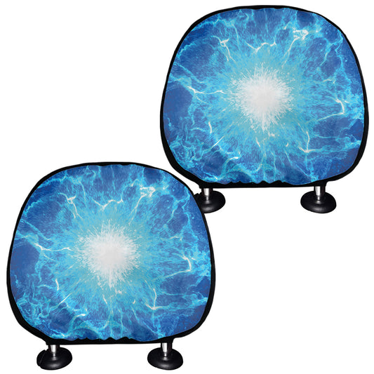 Blue Plasma Energy Print Car Headrest Covers
