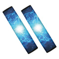 Blue Plasma Energy Print Car Seat Belt Covers