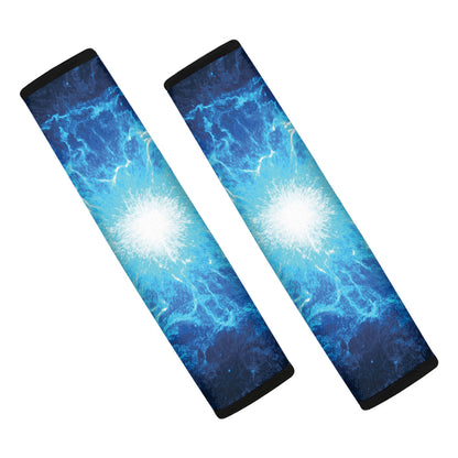 Blue Plasma Energy Print Car Seat Belt Covers