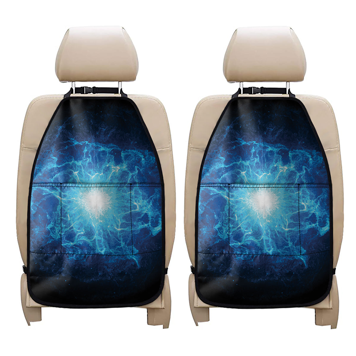 Blue Plasma Energy Print Car Seat Organizers