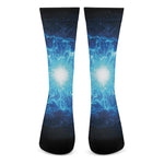 Blue Plasma Energy Print Crew Socks