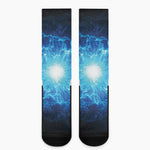 Blue Plasma Energy Print Crew Socks