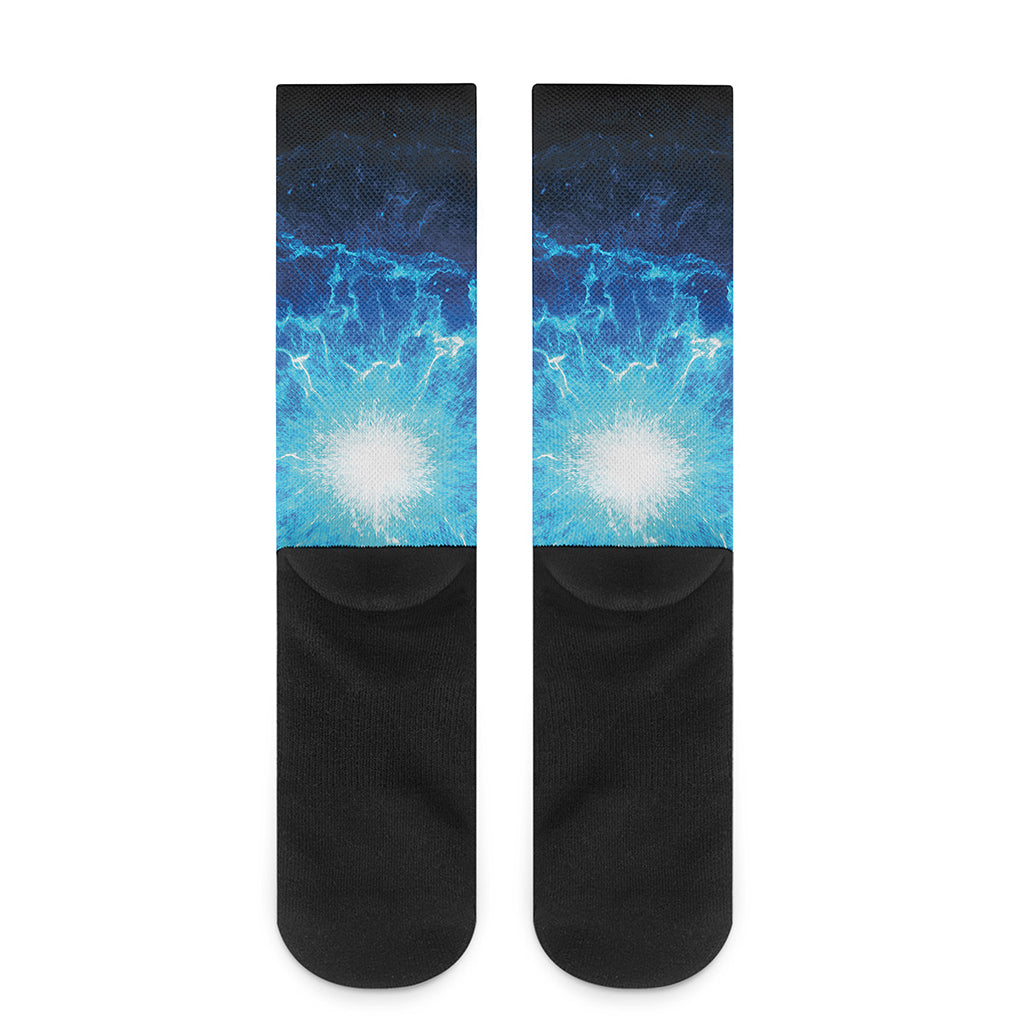 Blue Plasma Energy Print Crew Socks