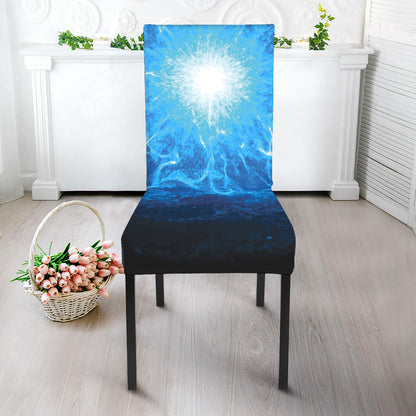 Blue Plasma Energy Print Dining Chair Slipcover