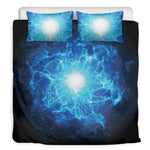 Blue Plasma Energy Print Duvet Cover Bedding Set