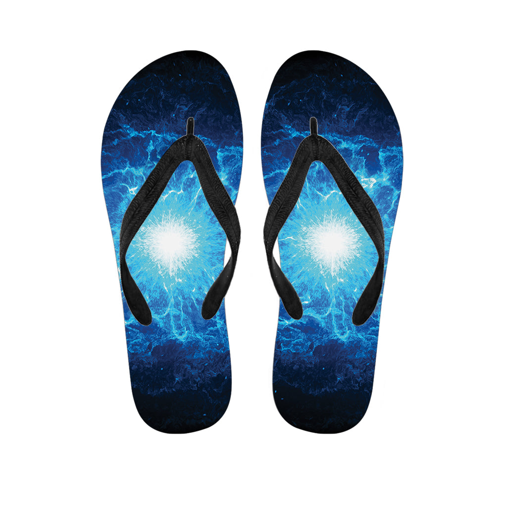 Blue Plasma Energy Print Flip Flops