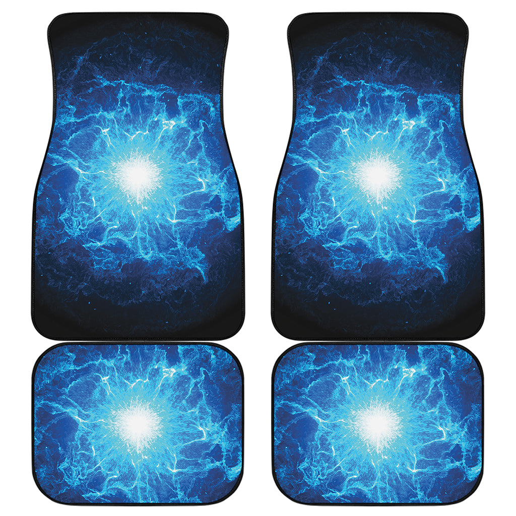 Blue Plasma Energy Print Front and Back Car Floor Mats