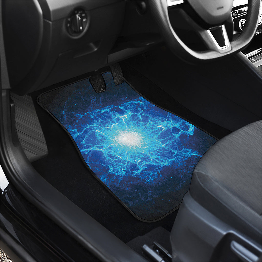 Blue Plasma Energy Print Front and Back Car Floor Mats