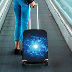 Blue Plasma Energy Print Luggage Cover