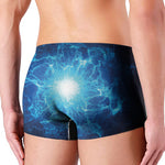 Blue Plasma Energy Print Men's Boxer Briefs