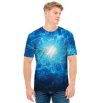 Blue Plasma Energy Print Men's T-Shirt
