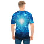Blue Plasma Energy Print Men's T-Shirt