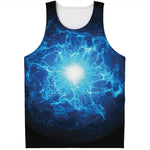 Blue Plasma Energy Print Men's Tank Top