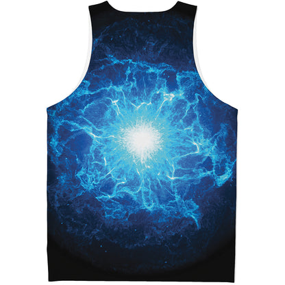 Blue Plasma Energy Print Men's Tank Top