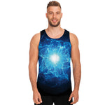 Blue Plasma Energy Print Men's Tank Top