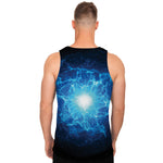 Blue Plasma Energy Print Men's Tank Top
