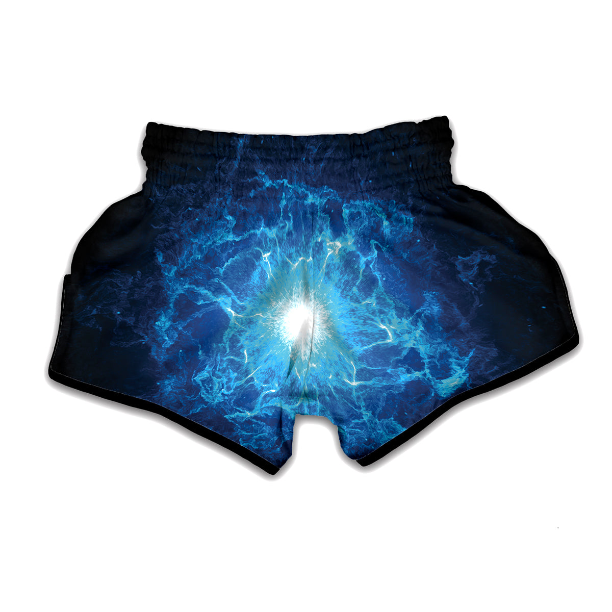 Blue Plasma Energy Print Muay Thai Boxing Shorts