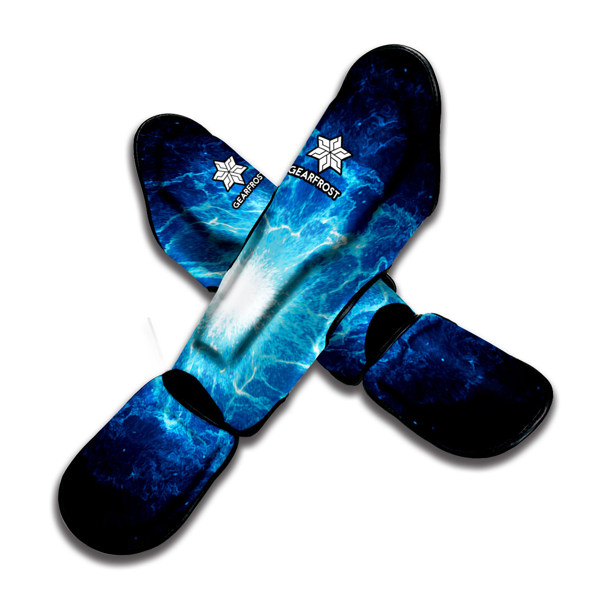 Blue Plasma Energy Print Muay Thai Shin Guard