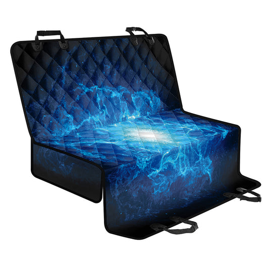 Blue Plasma Energy Print Pet Car Back Seat Cover