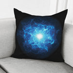 Blue Plasma Energy Print Pillow Cover