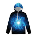 Blue Plasma Energy Print Pullover Hoodie