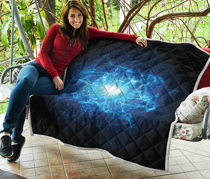 Blue Plasma Energy Print Quilt