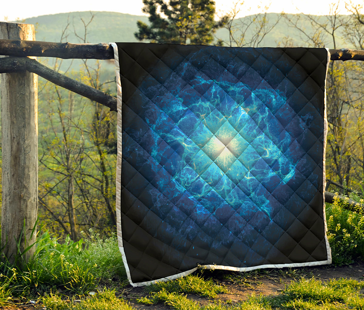 Blue Plasma Energy Print Quilt