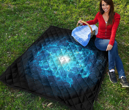Blue Plasma Energy Print Quilt