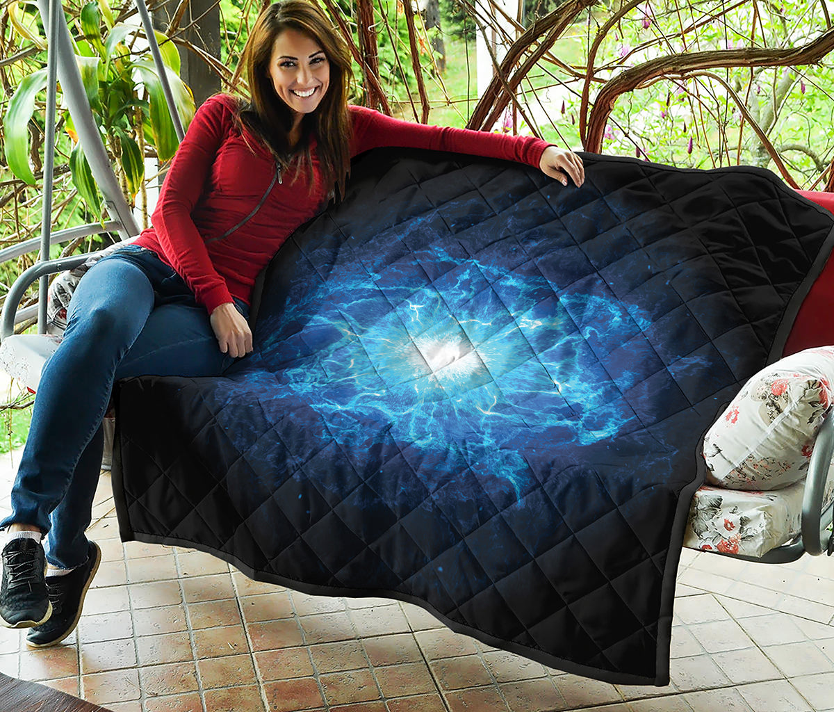 Blue Plasma Energy Print Quilt