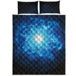 Blue Plasma Energy Print Quilt Bed Set