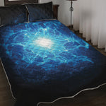 Blue Plasma Energy Print Quilt Bed Set