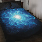 Blue Plasma Energy Print Quilt Bed Set
