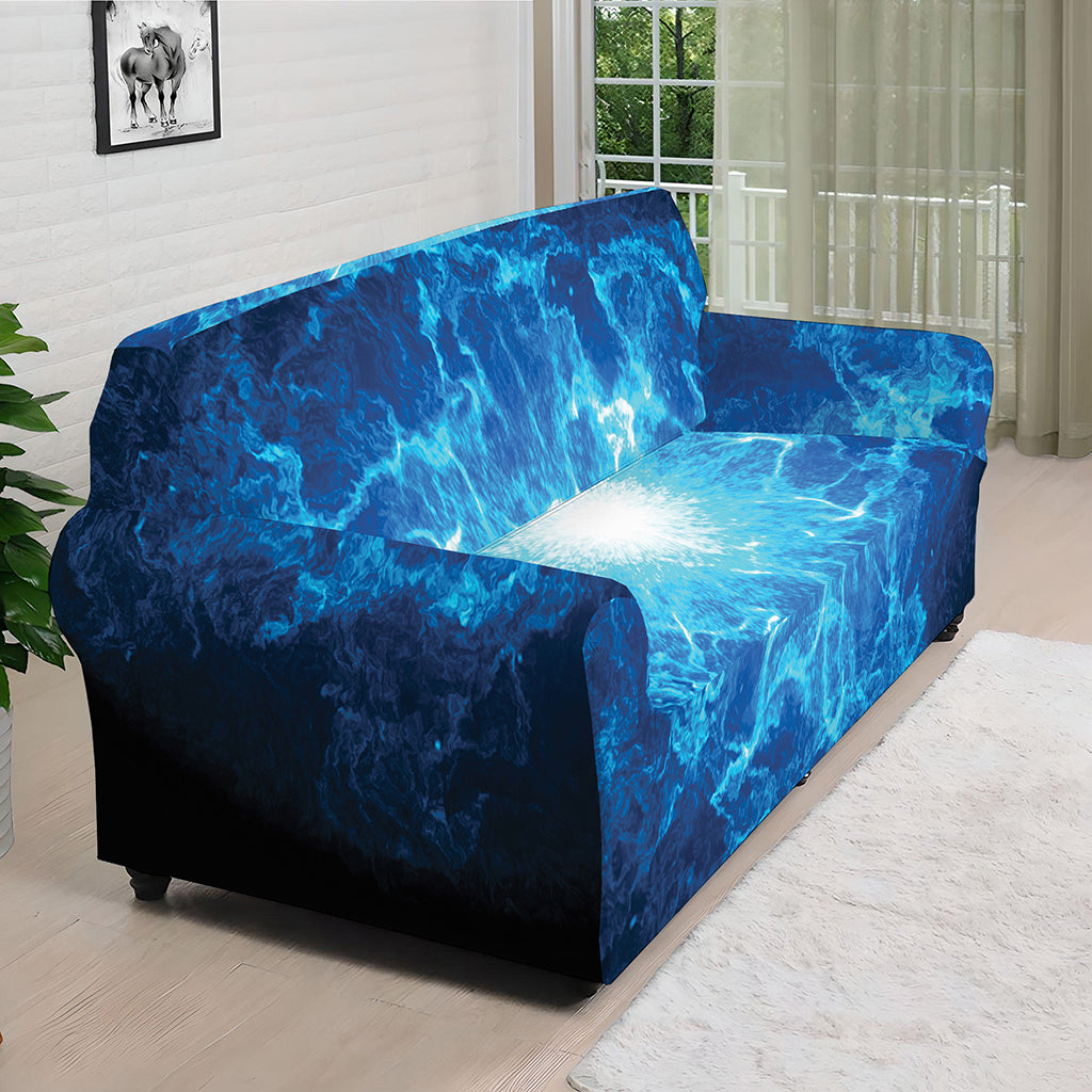 Blue Plasma Energy Print Sofa Cover