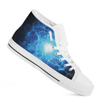 Blue Plasma Energy Print White High Top Shoes