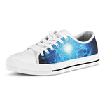 Blue Plasma Energy Print White Low Top Shoes