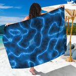 Blue Plasma Print Beach Sarong Wrap