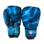 Blue Plasma Print Boxing Gloves