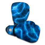 Blue Plasma Print Boxing Gloves