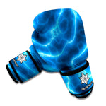 Blue Plasma Print Boxing Gloves