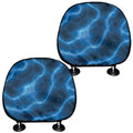 Blue Plasma Print Car Headrest Covers