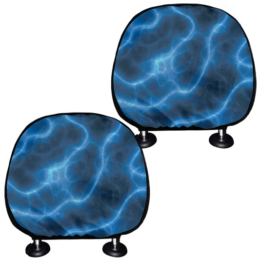 Blue Plasma Print Car Headrest Covers