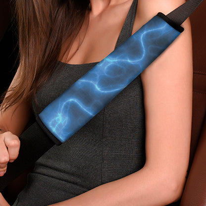 Blue Plasma Print Car Seat Belt Covers