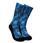 Blue Plasma Print Crew Socks