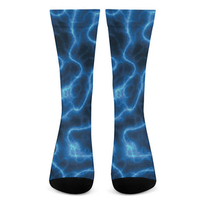 Blue Plasma Print Crew Socks