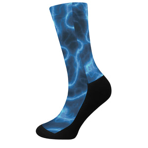 Blue Plasma Print Crew Socks