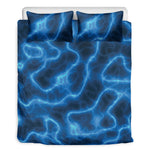 Blue Plasma Print Duvet Cover Bedding Set