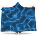 Blue Plasma Print Hooded Blanket