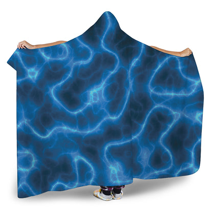 Blue Plasma Print Hooded Blanket