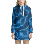 Blue Plasma Print Hoodie Dress